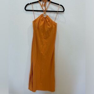 Old Navy Orange Halter Backless Dress